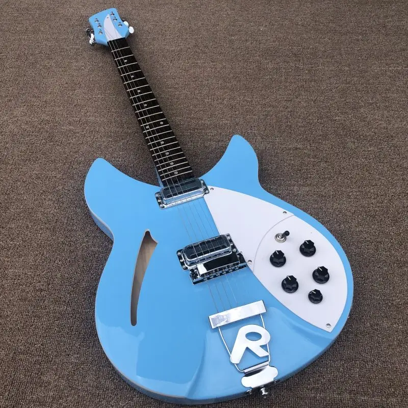 

Гитара электрическая Ricken 360, 6 струн, грифельная доска из палисандра, стильная задняя часть «r' светильник-голубая глянцевая отделка, быстрая ...