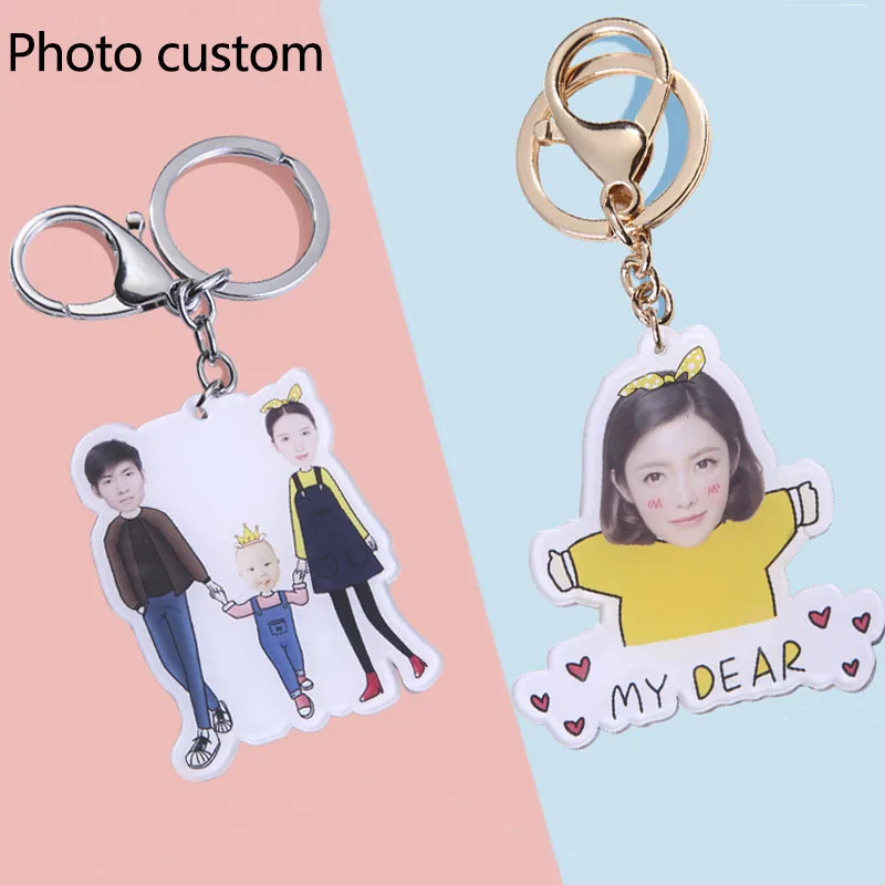 Двусторонний пользовательский брелок фото персонализированный подарок