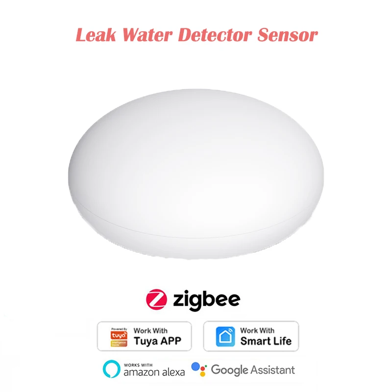 

Zigbee Leak Water Flood Detector Overflow Water Smart Sensor for Tuya Smart Life APP Alarm Push Alexa Google Home Hub Required