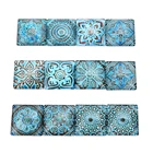 20 шт.лот стеклянный кабошон 15202530 мм винтажный синий цветочный узор квадратный кабошон браслет ожерелье Модные ювелирные изделия аксессуары