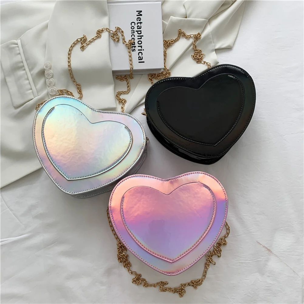 

Women's Bag Love Heart Shape Design Shoulder Crossbody Bags for Women 2021 Casual Ladies PU Chain Small Shopper Purse Handbags