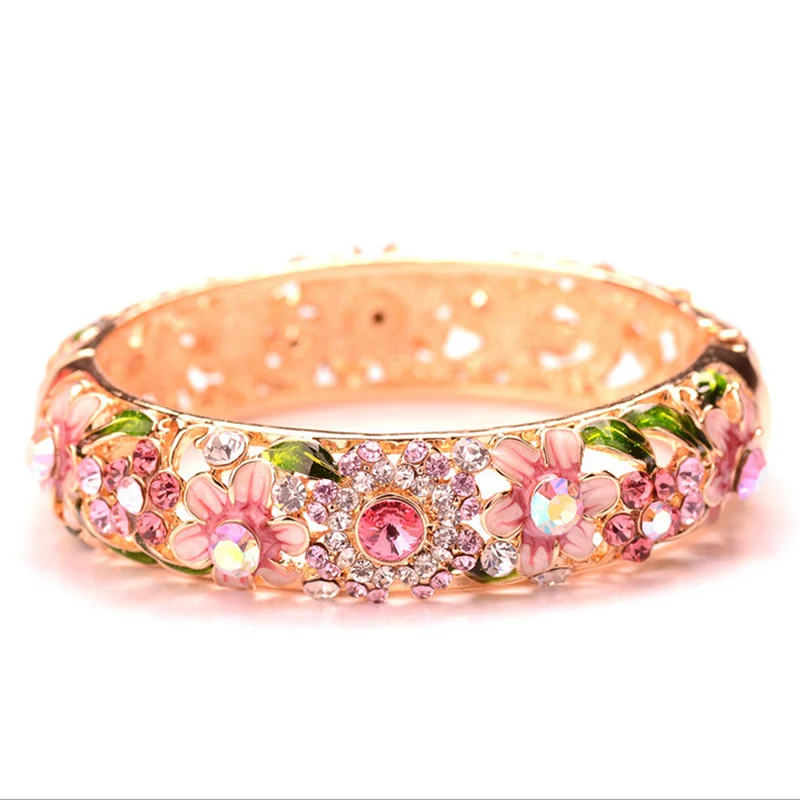 Новый браслет в стиле ретро с изображением благородных пустых роз разноцветный