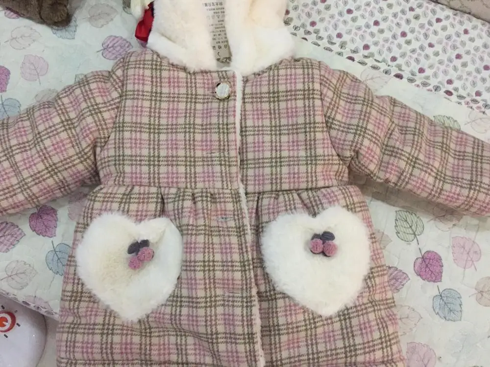 Куртка с хлопковой подкладкой в клетку для девочек|Пальто и парки| |