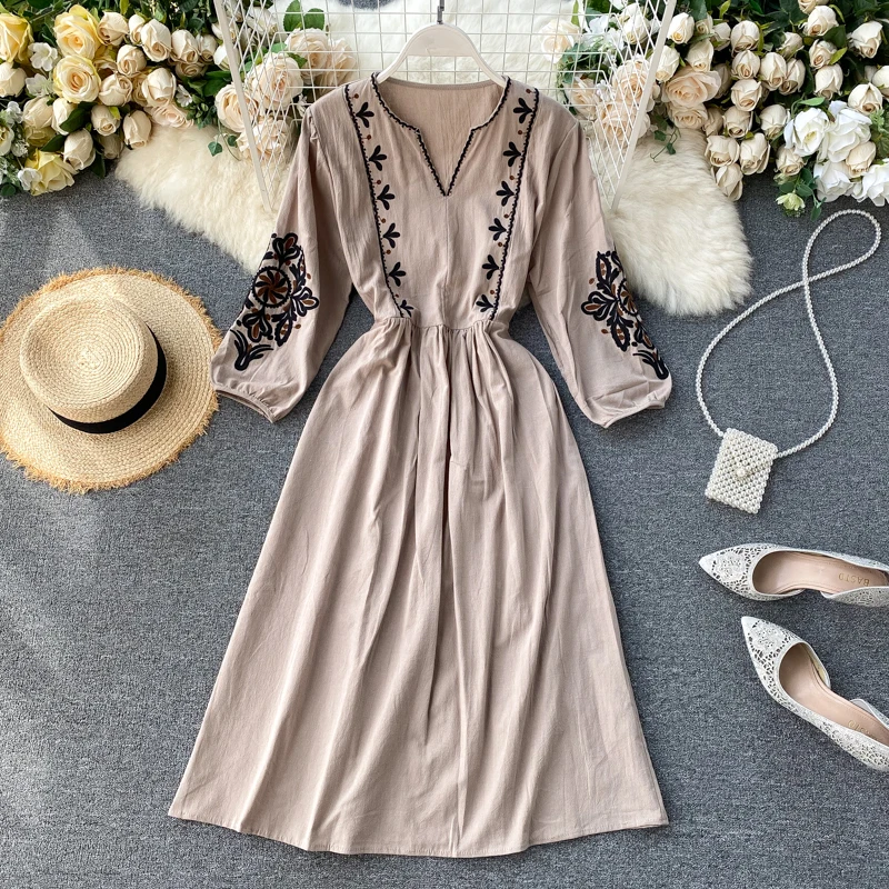 Женское платье макси в Корейском стиле вечерние нее с цветочным принтом и