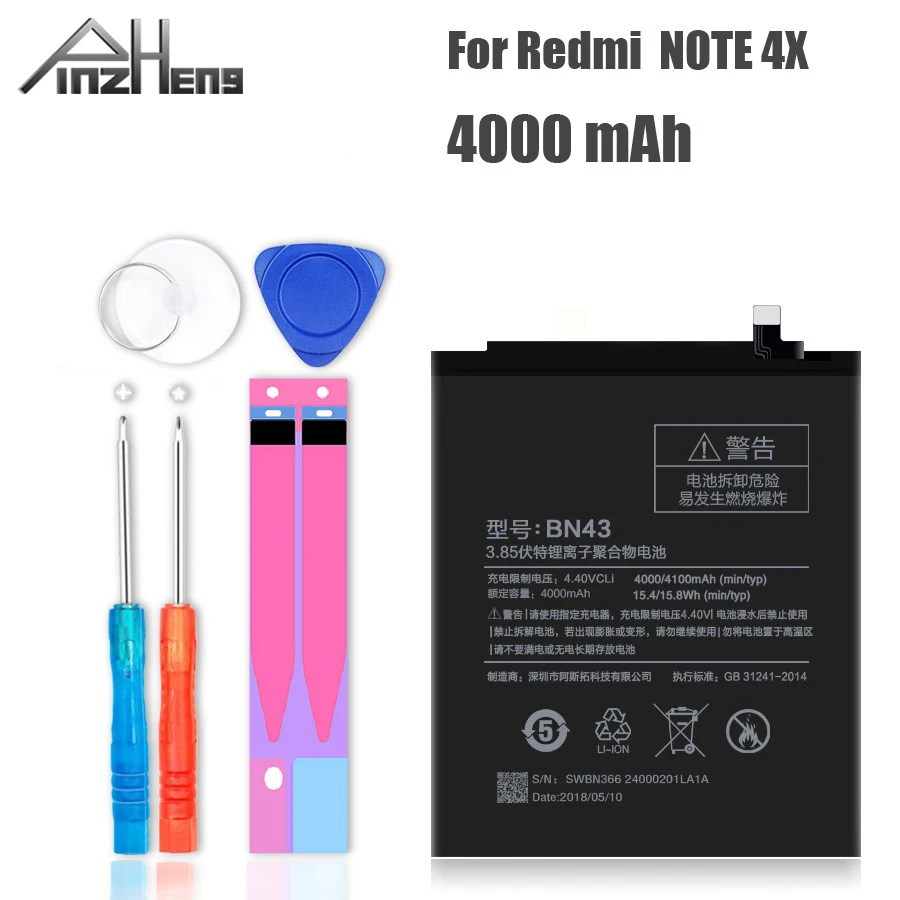 оригинальный BN43 батарея мобильного телефона для Xiaomi Redmi Note 4x высокого качества