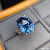 kjjeaxcmy fine jewelry 925 sterling silver inlaid natural gem blue topaz lovely women girl new ring support test hot selling