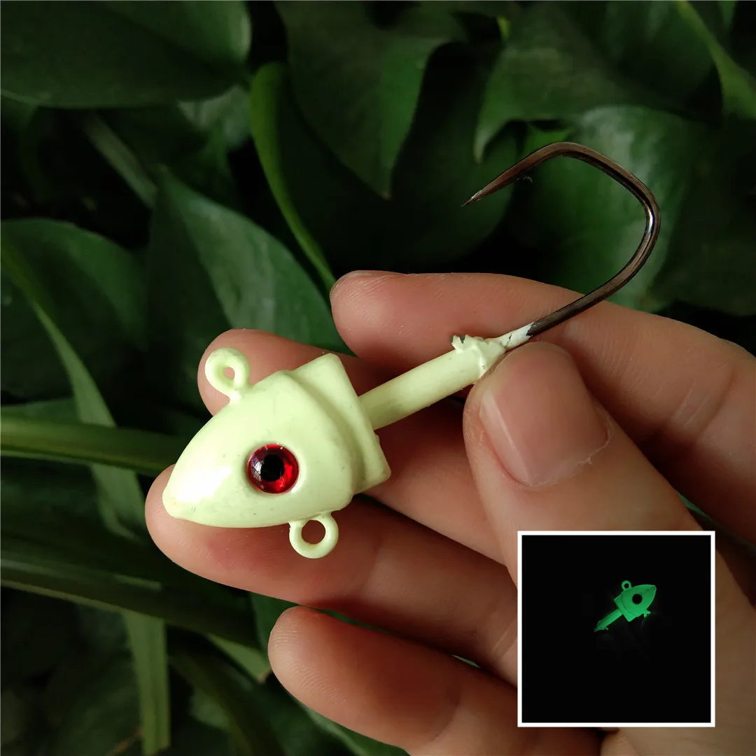 

4pcs Jig Head Fishing Hook 27g Weighted Head Hook Jig Fishing Hook Soft Worm Jig Hook for Carp Fishing