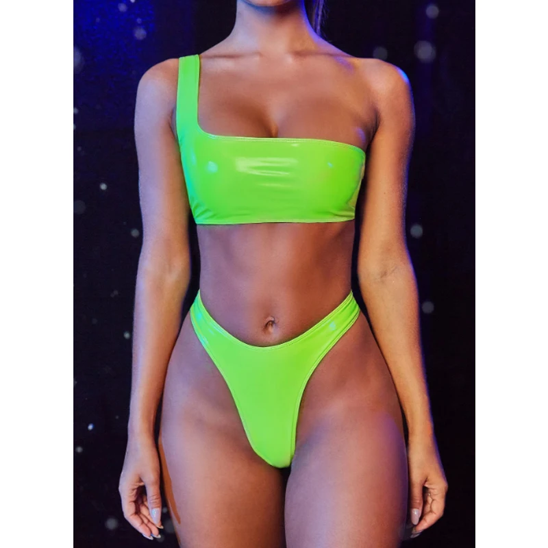 2020 сексуальный женский комплект бикини из искусственной лакированной кожи