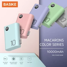 BASIKE Mini Power Bank Dual USB LED 10000 mAh Cell Phone Powerbank Portable Charger Fast Charging Android For iPhone Xiaomi