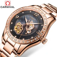 relogio feminino carnival brand luxury women mechanical watch ladies fashion waterproof sapphire automatic wristwatch girl clock