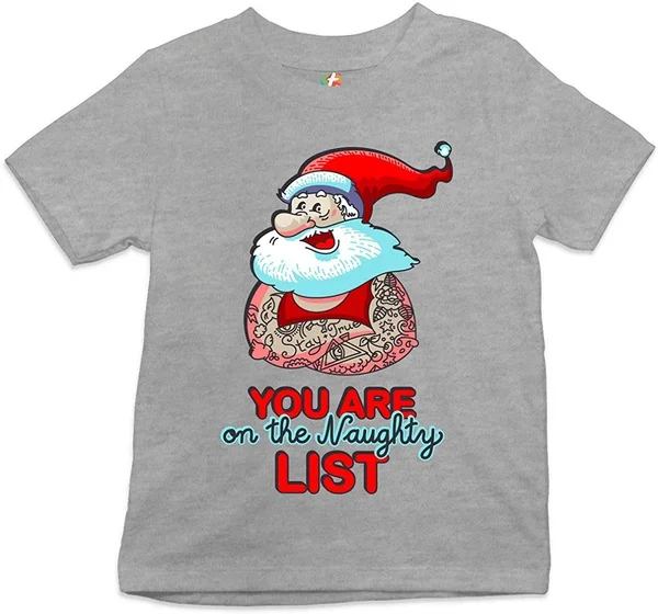 

You are on The Naughty List Youth T-Shirt Santa Claus Merry Christmas Kids