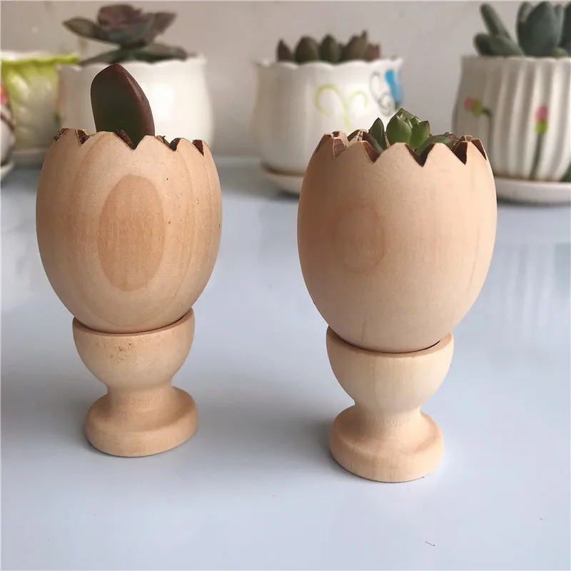 10 шт/5 шт Деревянный Мини-горшок для растений яичная скорлупа дизайн сделай сам