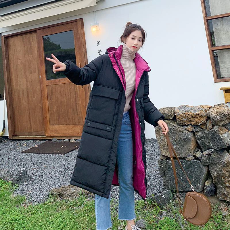 Женские теплые парки с капюшоном свободные длинные толстые пальто желтого цвета