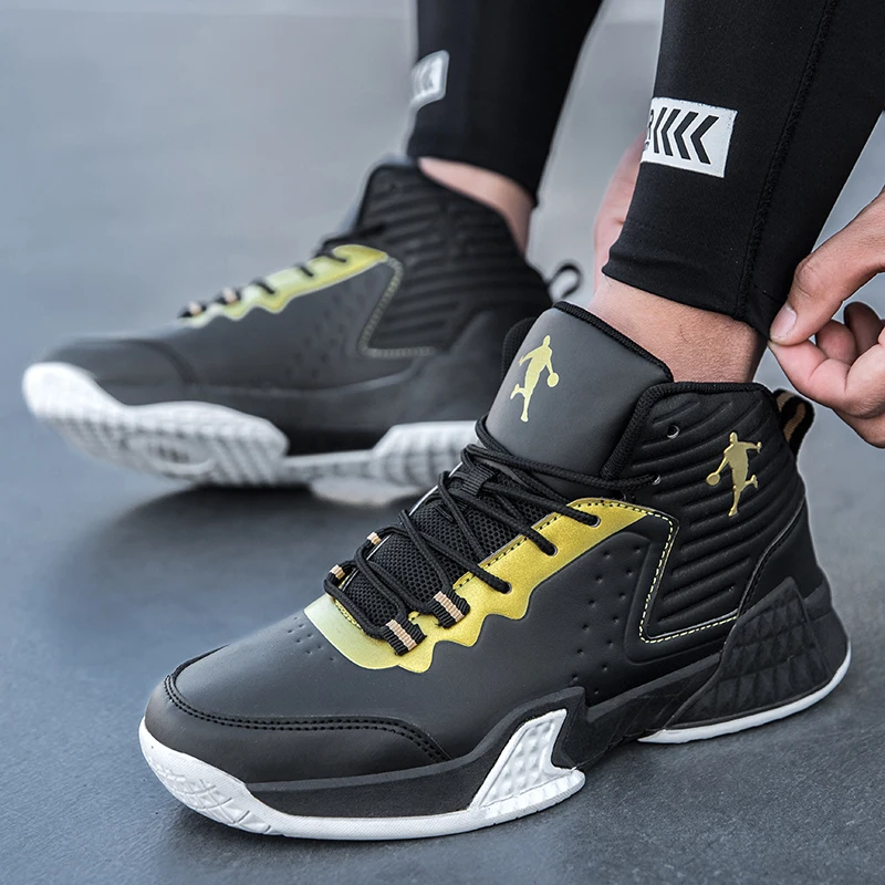 

Boy Basketball Shoes Jordans Leather Waterproof Children Basketball Sneakers Breathable Outdoor Sport Shoes Thick Sole 5-7.5