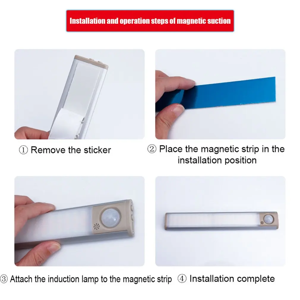 

Motion Sensor Led Strip Light 160 Led Under Cupboard Lights Indoor Cabinet Usb Rechargeable Battery Lights