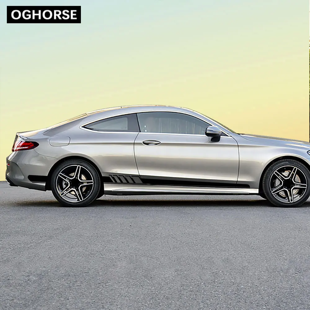 Матовая Черная Виниловая наклейка AMG Edition с боковой полосой 507 для Mercedes Benz C Class W205 AMG