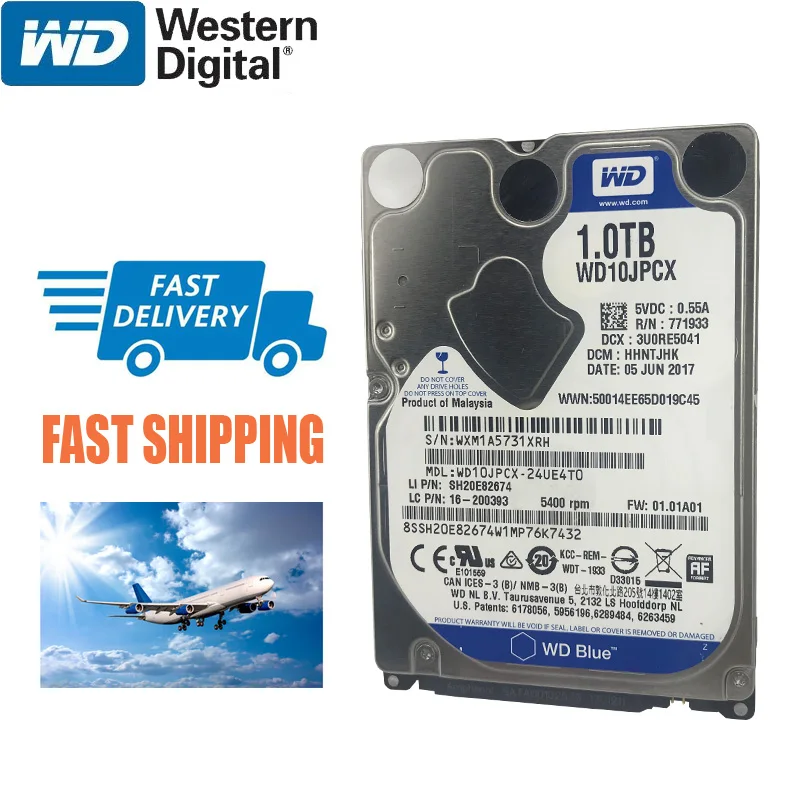 WD Blue 1TB Notebook Hard Drive Disk 5400 RPM 2.5&quot Internal HDD HD Harddisk SATA III 16M Cache 7mm for Gaming Home PS4 Laptop |