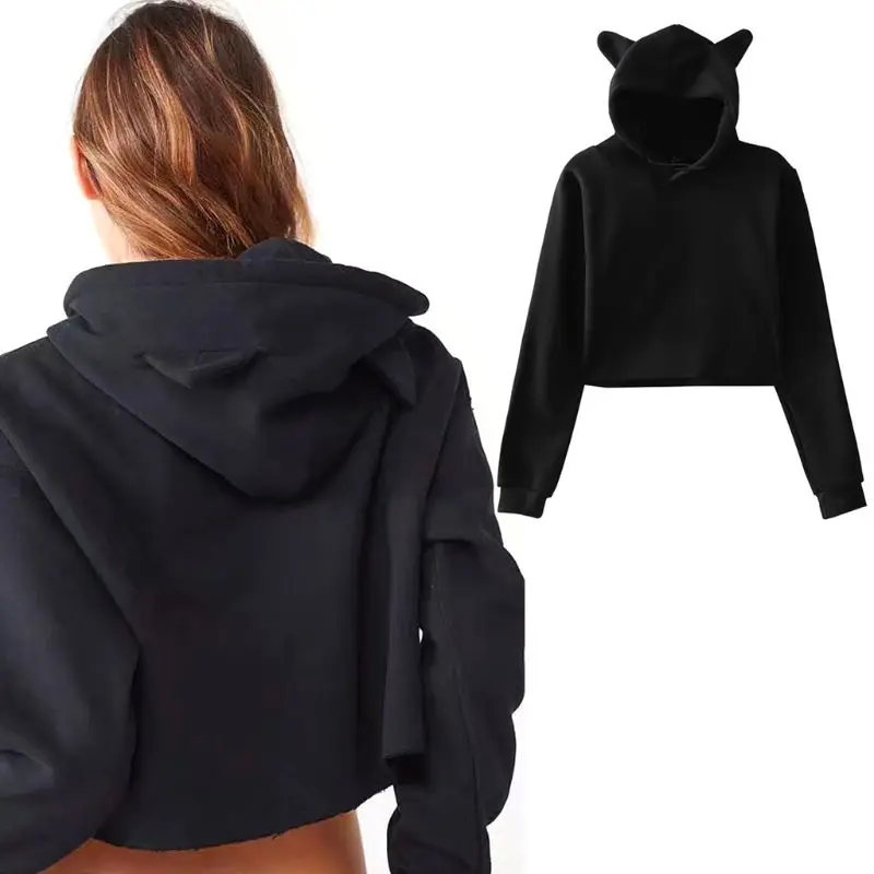 Женские толстовки с длинными рукавами и завязками для девочек милая шапочка