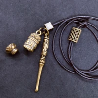 brass jar mini spoon pendant sanskrit necklace retro style ashes bottle pendant store love necklace accessories