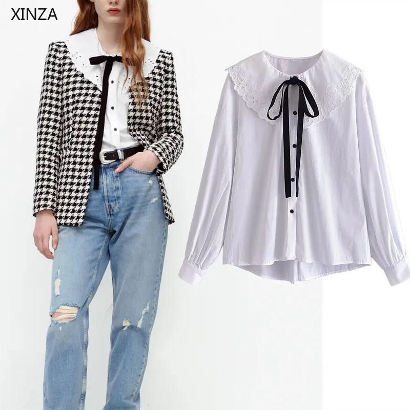 

Женская винтажная рубашка с длинным рукавом, с вышивкой