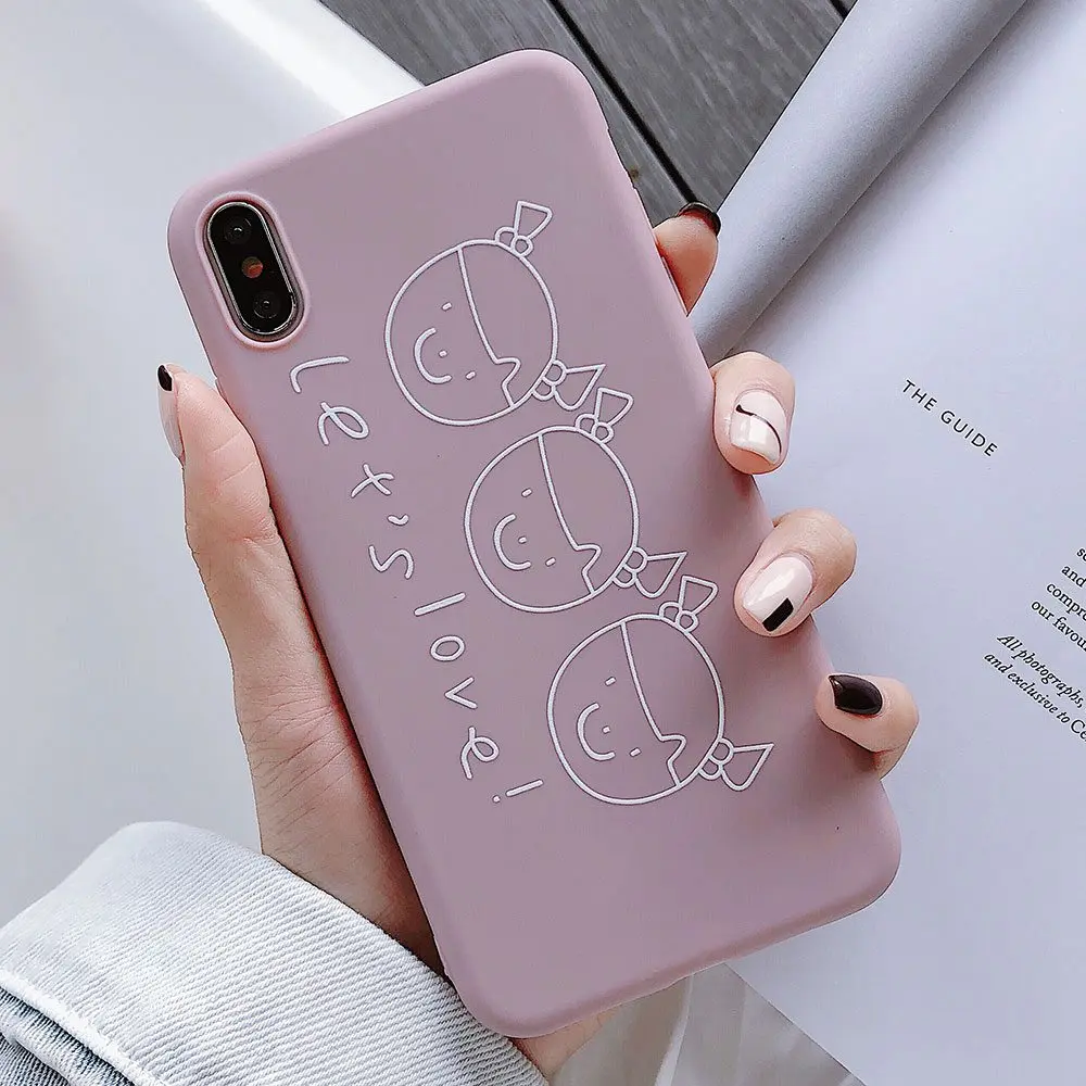 KISSCASE милый мультфильм пара телефон чехол для iPhone XR 7 8 6 6S Plus X XS MAX матовый мягкий