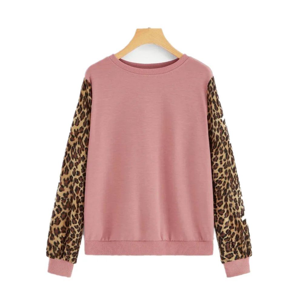 Женский свитшот с леопардовым принтом длинным рукавом | Женская одежда