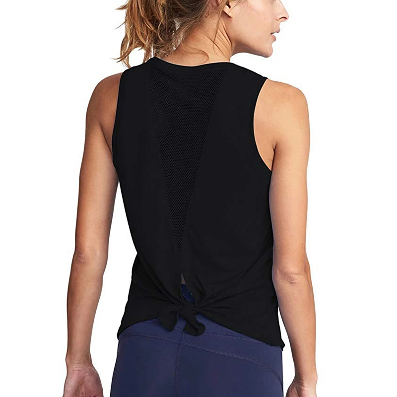 Женская майка для йоги MAIJION сексуальная сетчатая фитнес рубашка без рукавов
