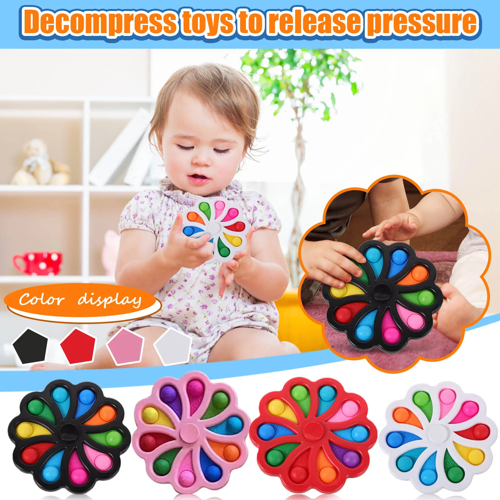 

Simpl Dimmer Rotation Dimple Sensory Toy Mini Fidget Dimple Toy Early Educational Toy Squeezed Stress For Kids Adults