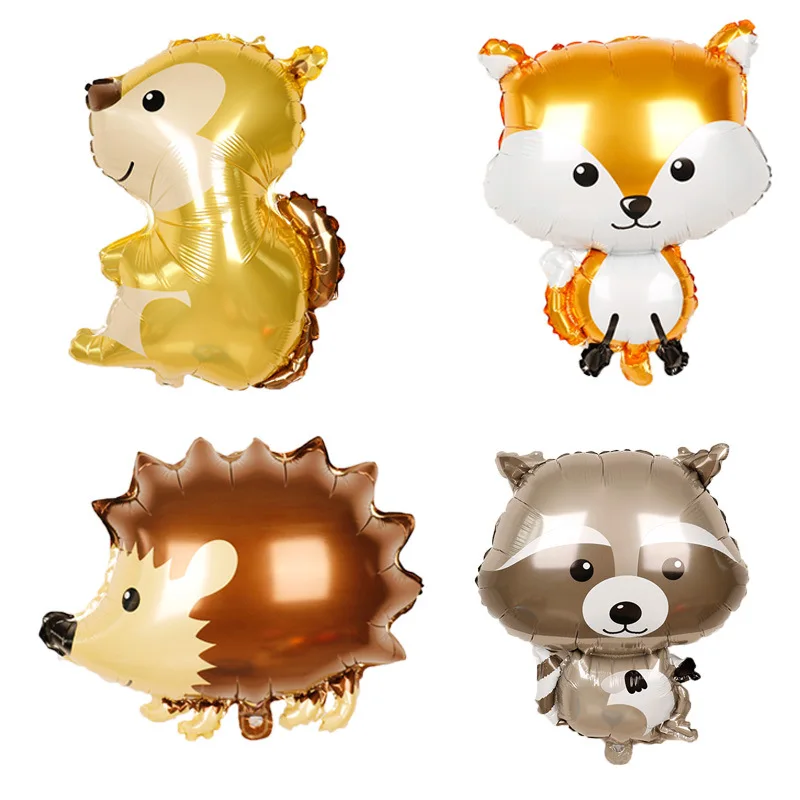 

Animal Balloons Fox Hedgehog Squirrel Raccoon Foil Balloon for Baby Shower Decorations Kids 1st Birthday Theme Party Supplies