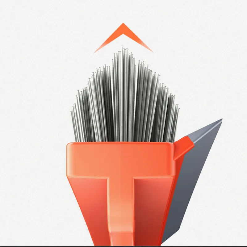 floor brush bathroom accessories pool bathtub window slot gap 120° v type stainless metal long handle bristles tile cleaning free global shipping