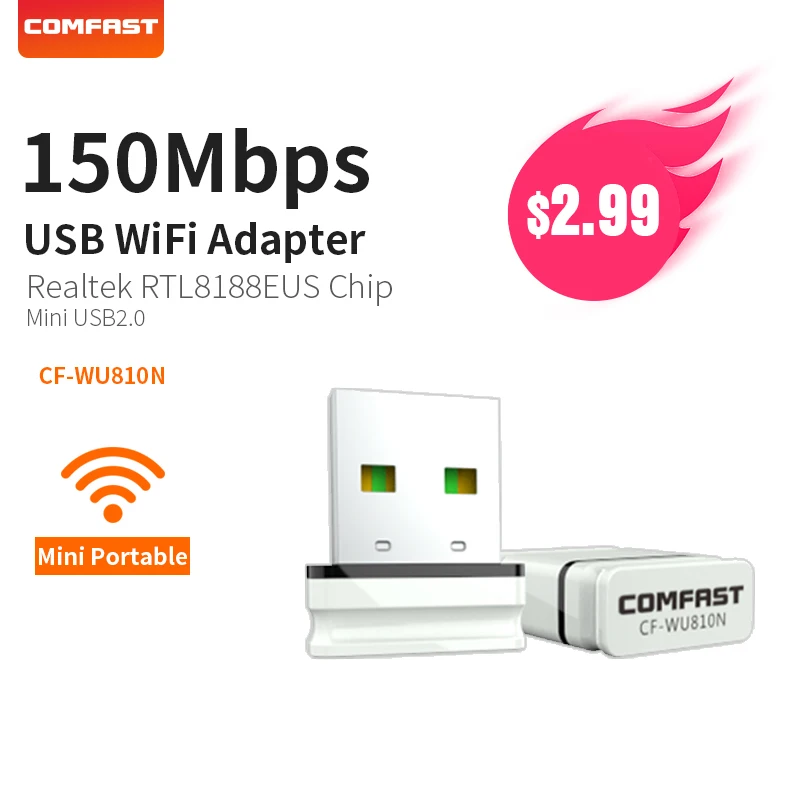 COMFAST Wi Fi адаптер 150 Мбит/с мини точки доступа Беспроводной сетевая карта антенна Usb