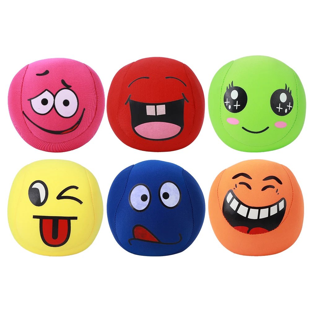 

6PCS Children Elastic Cartoon Juggling Sand Balls Kindergarten Animal Smiling Face Game Toys