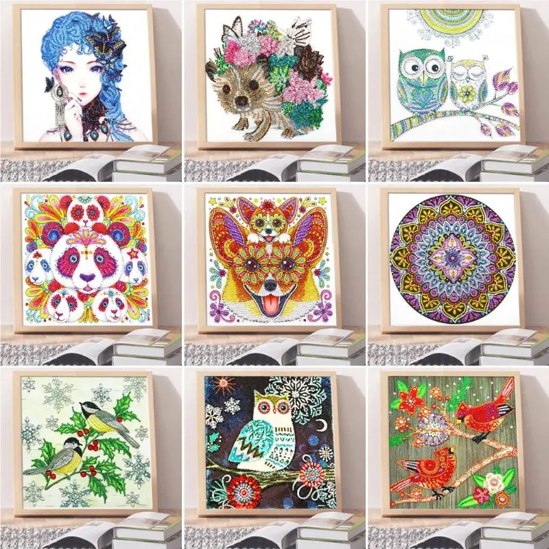 

Animal 5D Shaped Diamond Painting Embroidery Needlework Rhinestone Crystal Cross Crafts Stitch Kit DIY Decorative Paintings