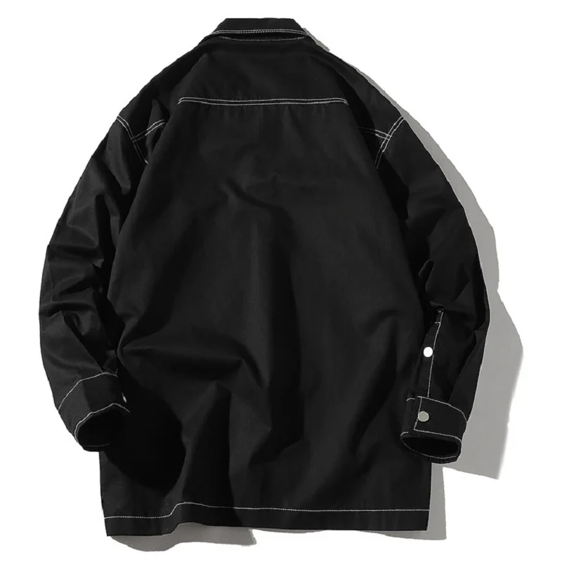 Japanese Tide Brand Long-sleeved Shirt Jacket Spring and Autumn Casual Tooling Shirt Hong Kong Style Jacket Mens Shirts