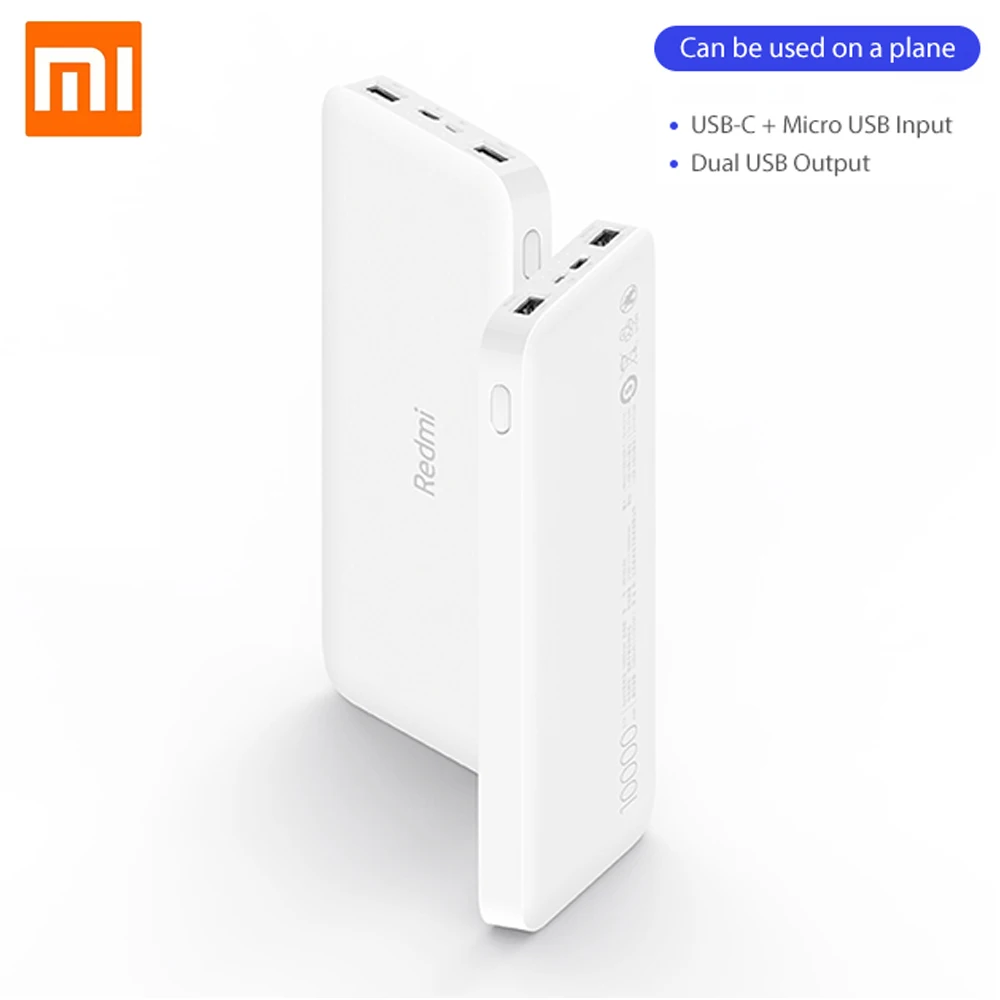2019 Оригинал Xiaomi Redmi 10000mAh power Bank Два входа/выхода 18 Вт Быстрая зарядка 5 1 В/2.4A