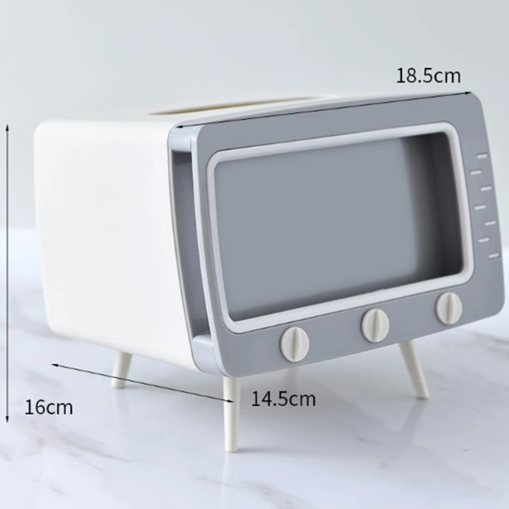 

1 pcs Multifunctional TV Tissue Box Mobile Phone Viewing Racks Desktop Tissue Box Container Tissue Napkin Holder For Home Office