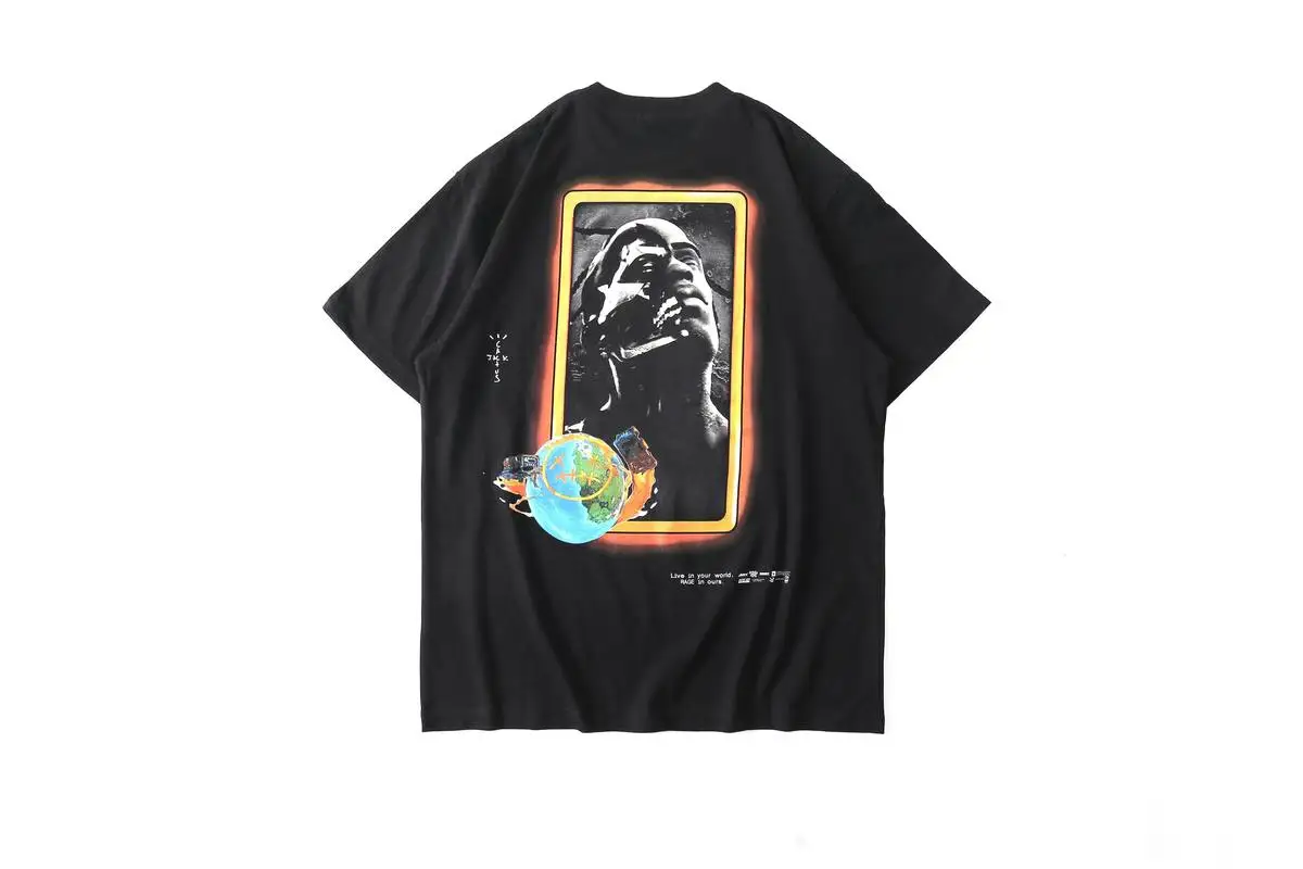 

Travis Scott t shirt oversize Fortress Night Smiling Robot print Travis Scott top tees men women kanye west astroworld t shirt