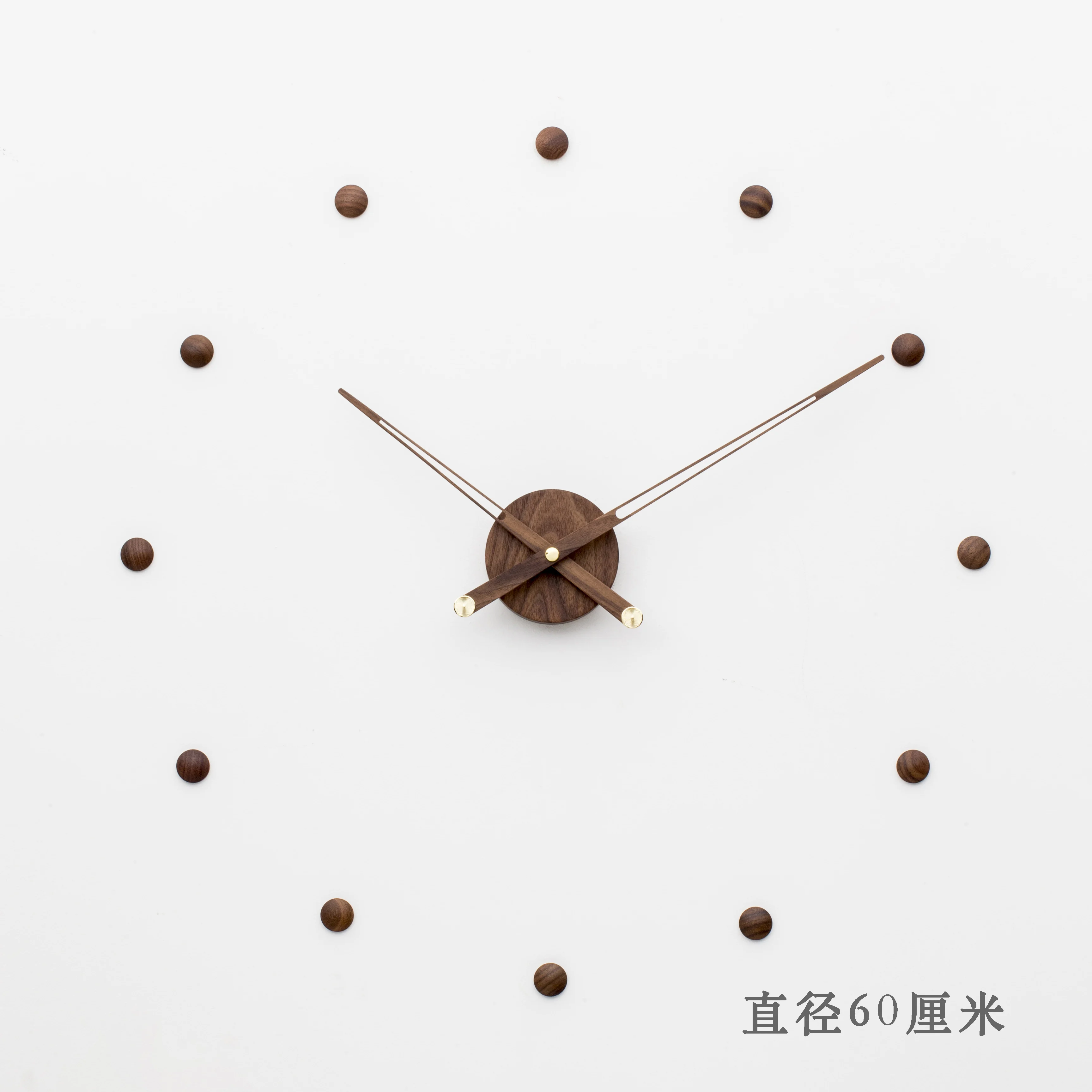 

Modern Wall Clock Home Living Room Decoration Simple Fashion Nordic Style Wall Watch Black Walnut Wood Big Pointer Quartz Clocks