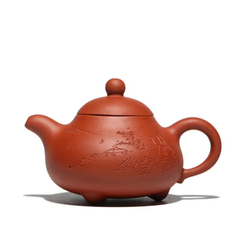 

Yixing Purple Sand Teapot Famous Zhou Ting Pure Handmade Raw Ore Clear Cement Three-legged Jade Milk Pot Direct Sale Gift Box