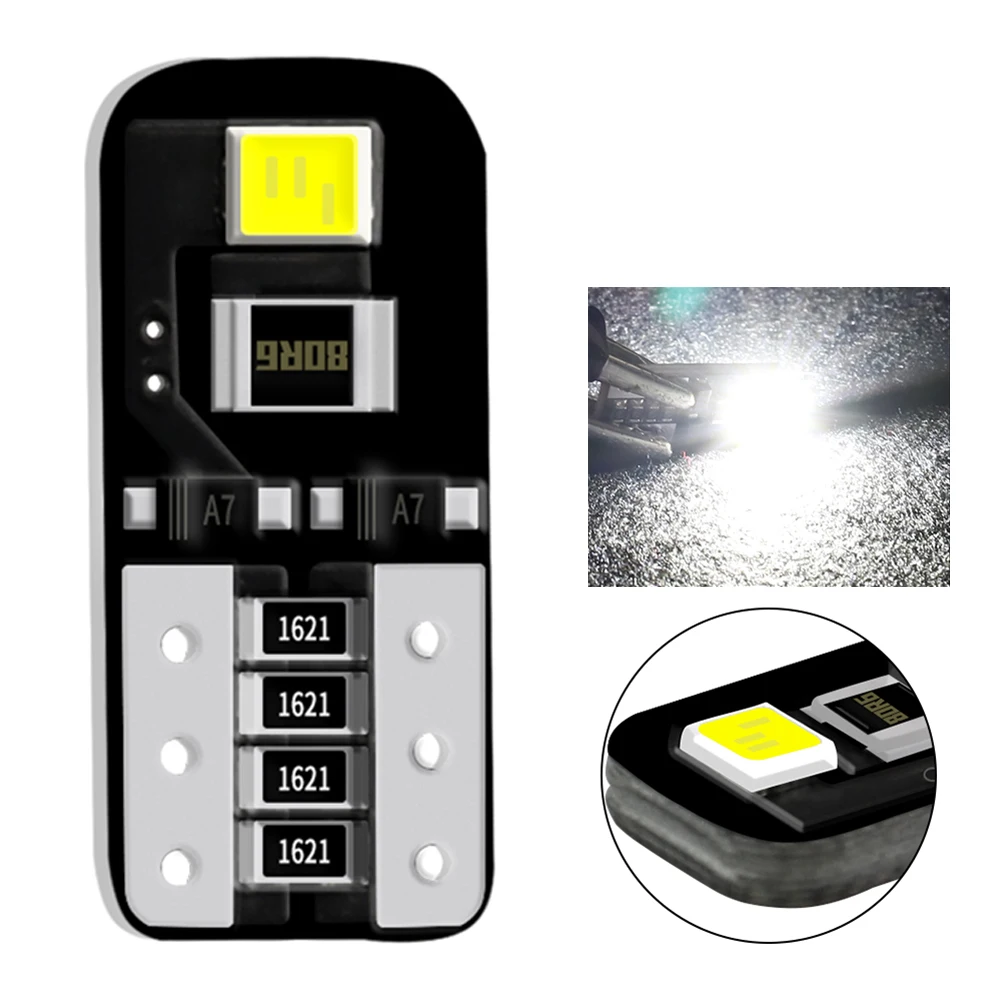 

10pcs 12V T10 194 168 W5W SMD LED Car HID White CANBUS Error Free Wedge Light Bulb for Dashboard Lights License Plate Lights