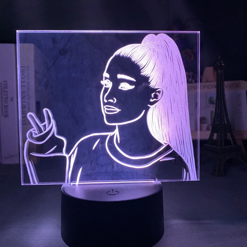 3d ночной Светильник Singer Ariana Grande для вееров декор комнаты ночник с Usb