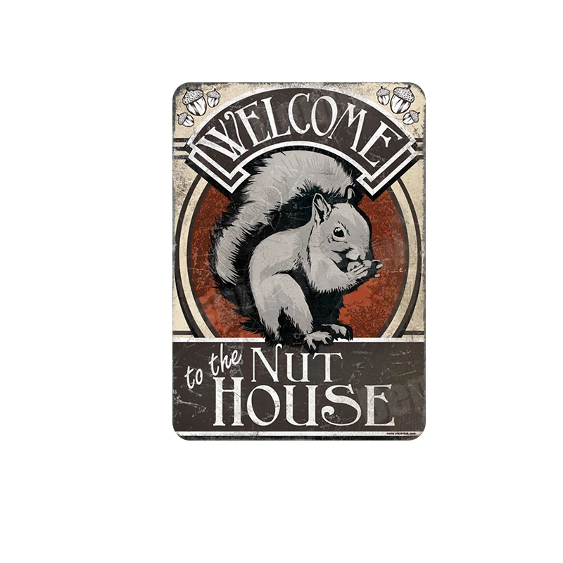 Предупреждение гений на работе металлическая жестяная вывеска животное