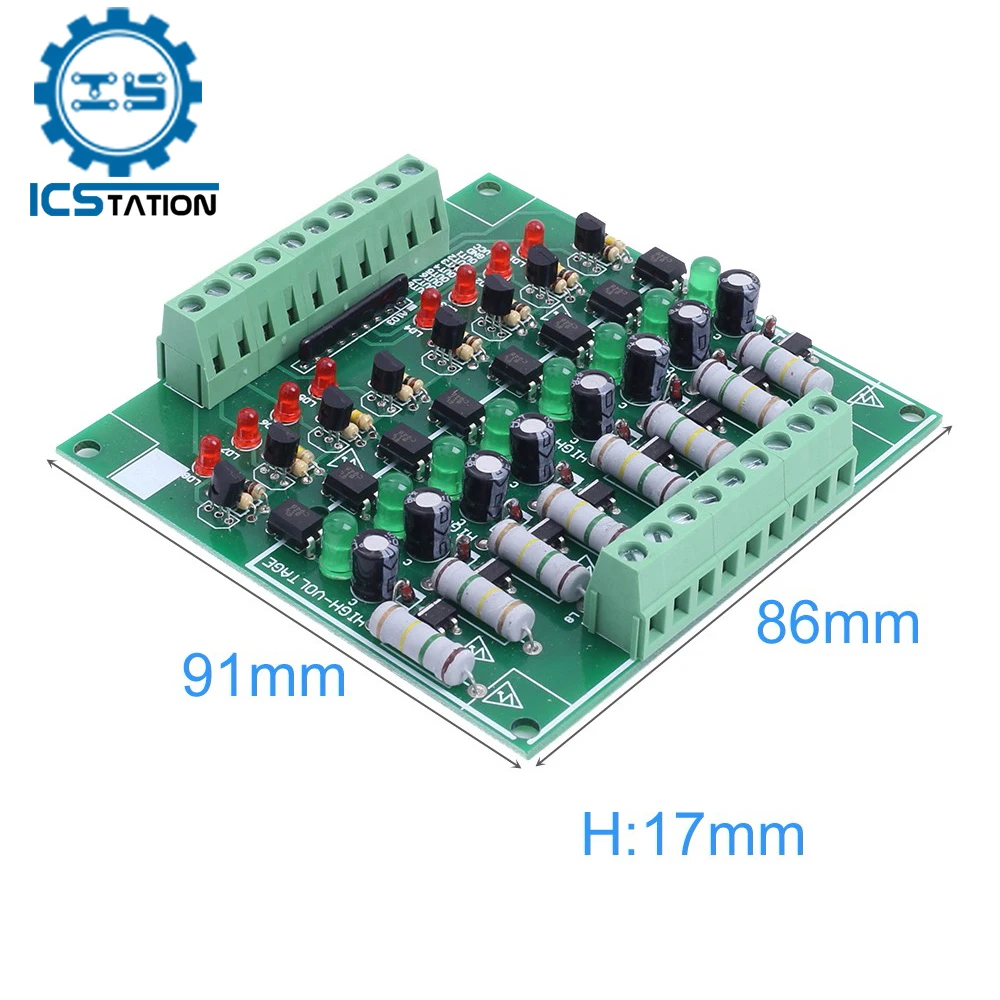 

AC 110V 220V 8-Channel Optocoupler Isolation Module NPN Low Level Output AC Testing Module Power Monitor PLC Processors