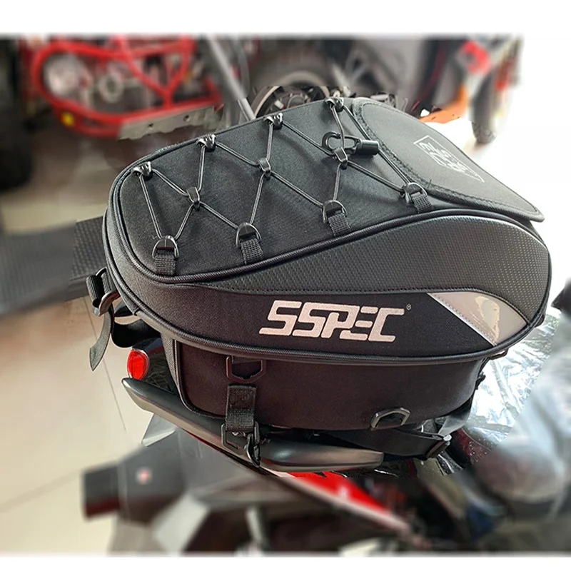 High Capacity Motorcycle Back Seat Bag Waterproof Durable Scalable Moto Storage Helmet Backpack Riding Travel Saddle |