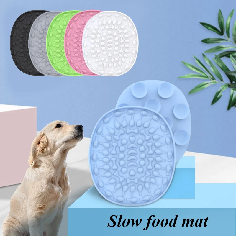 

Solid Color Dog Lick Pad Feeding Licking Sucker Feeder Feeding Mat Silicone Dispenser Food Silicone Pads Pet Supplies