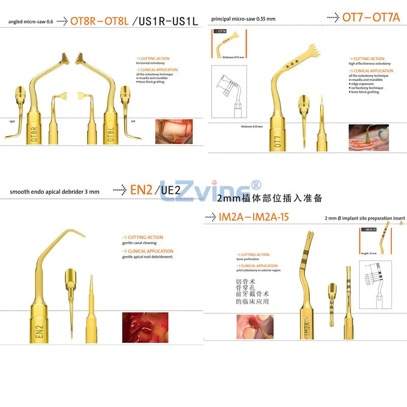 Пороговый ультразвуковой скейлер endo наконечник пьезо кости насадка для операций