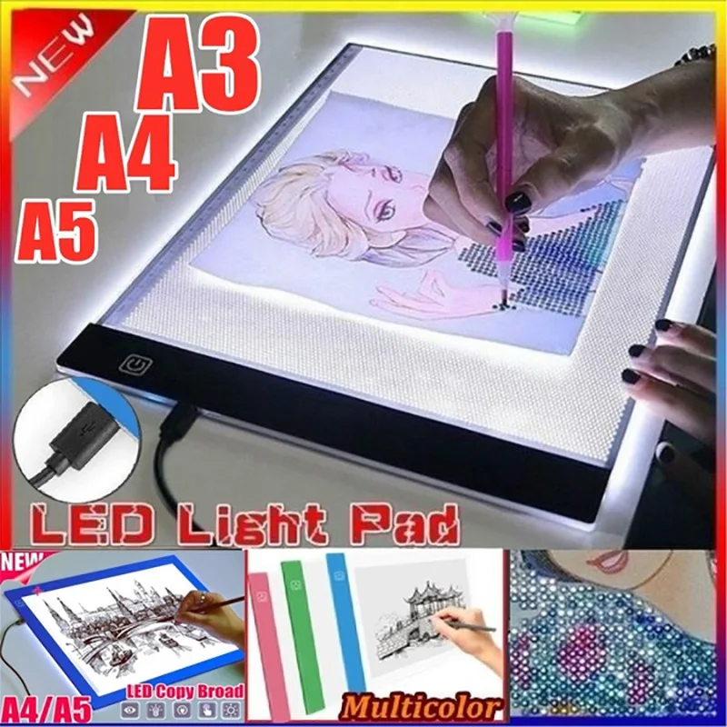 

A5 LED Drawing Boards Tracing Board Copy Pads LED Drawing Tablet Plate Art Writing Table Three Dimming Artcraft Light Box