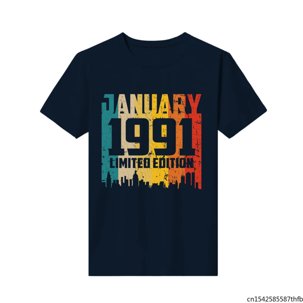 

Tshirt New Fashion Printed 30th Birthday 30 Years Man Vintage 1991 January Top Mens Casual Short Tees