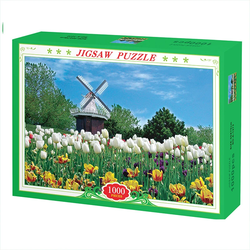 

1000 Pieces Jigsaw Puzzle Challenge Pop Fidget Toy Adults Brain Game ADHD Patience Pattern Paper Puzzle Party Christmas Gift