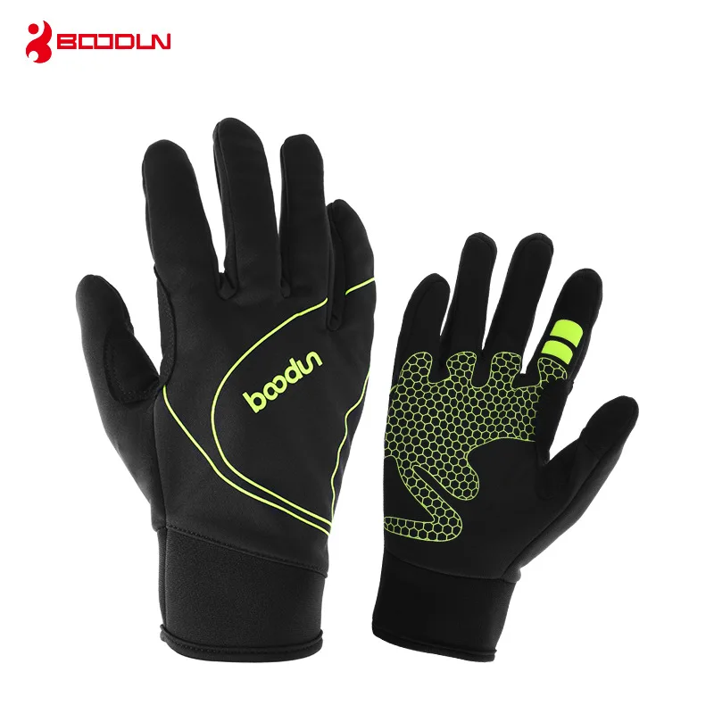 Мужские и женские зимние теплые флисовые перчатки для велоспорта с сенсорным